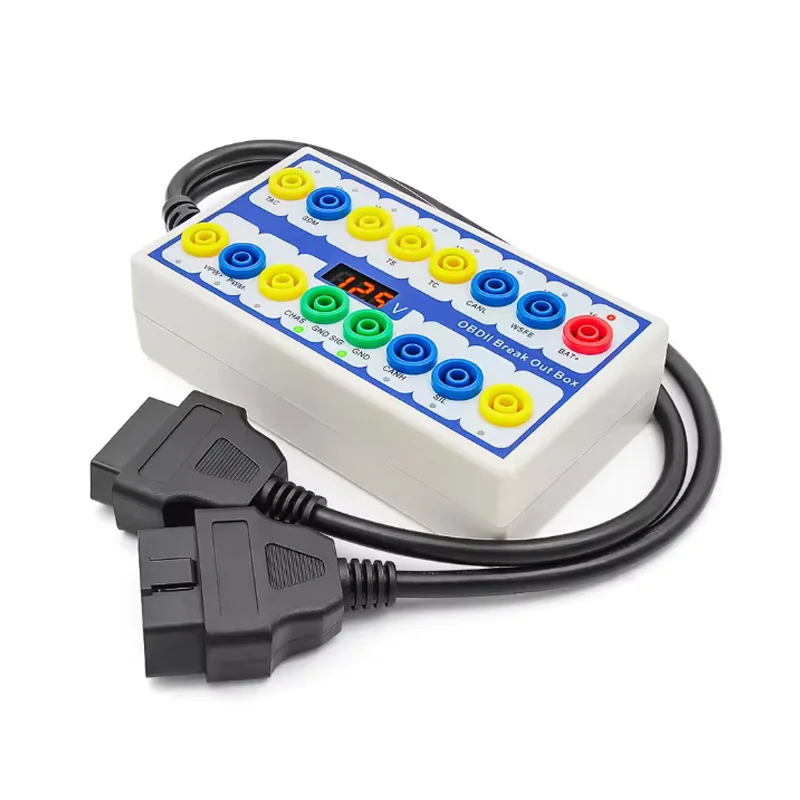 Auto OBD2 Break Out Box OBDII Scanner Diagnostische Connector Detector Protocol Obd Iinterface Spanningstest Automotive