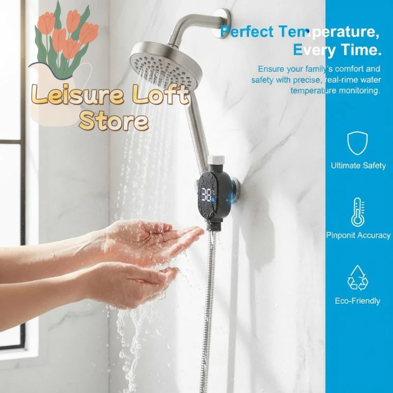 Shower Temperature Monitor Anti-scald Reminder LED Display Faucet Water Thermometer for Baby Care