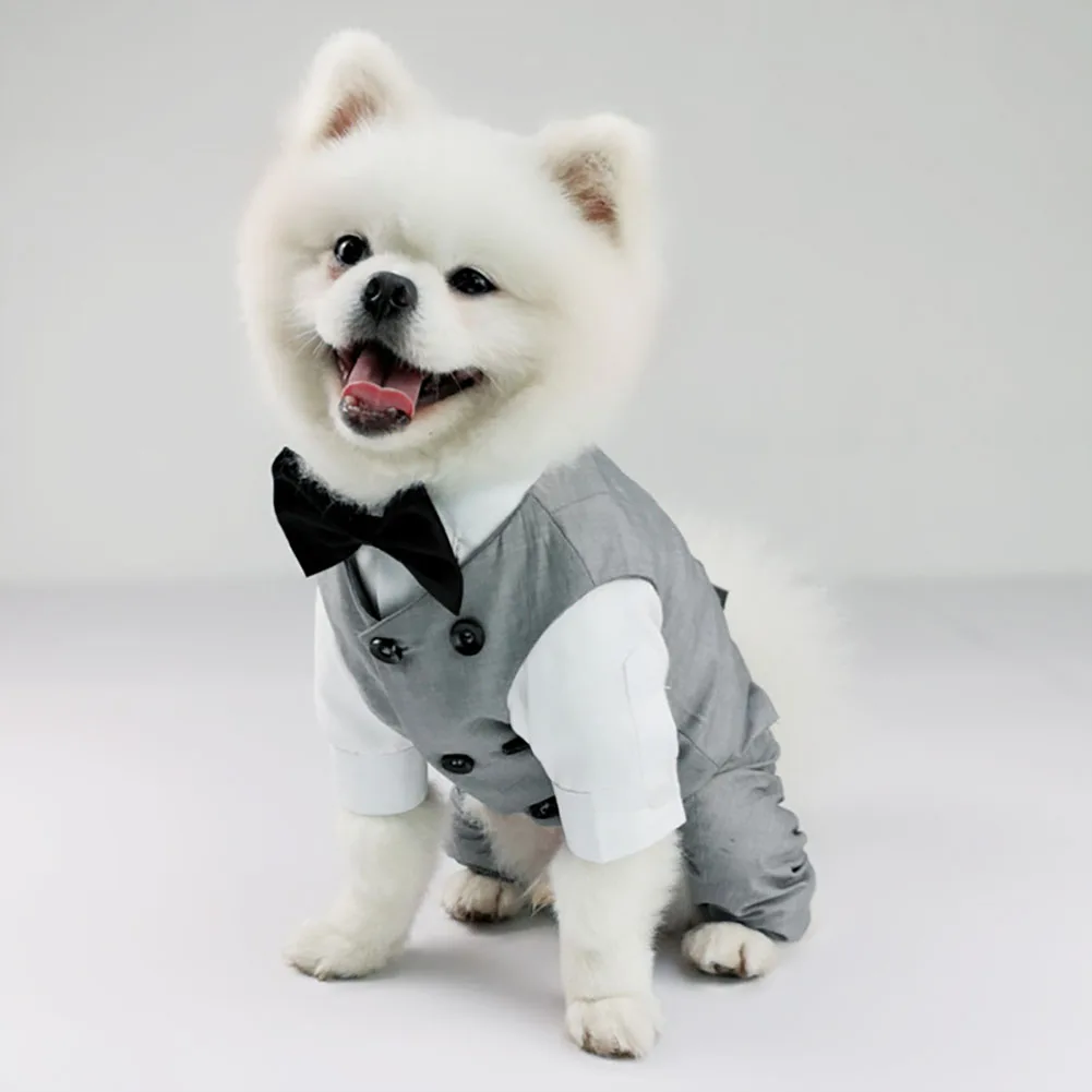 Dog Tuxedo Suit For Small Medium Large Breed Formal Dog Tuxedo Vest With Bow Tie Gentleman Pet Wedding Birthday Party Costume