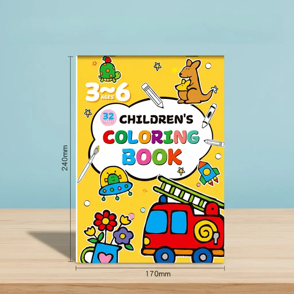 Drawing Books for Kids With Colored Cases Graffiti Cartoon Animals Transportation Food Themes Fun Coloring Activity