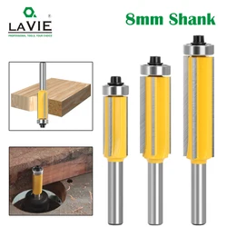 LAVIE 1pc 8mm Flush Trim Bit Z4 Pattern Router Bit Top & Bottom Bearing Bits Milling Cutter For Wood Woodworking Cutters C08-023