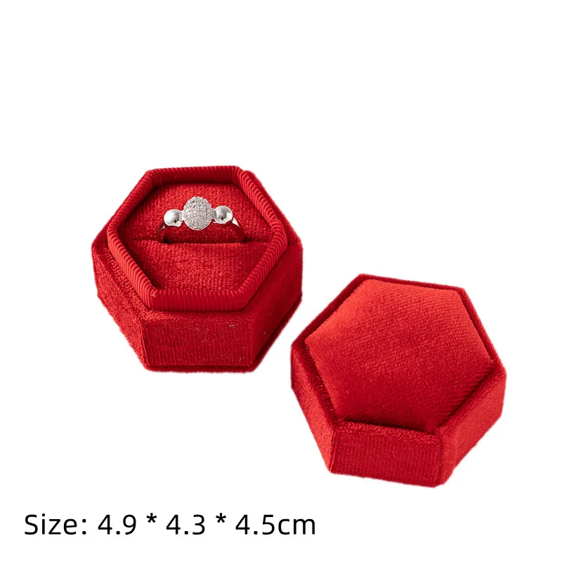 Platz Verlobung Samt Ohrring Ring Verpackung Box Schmuck Organizer Valentinstag Geschenk Fall Ring Display Lagerung Großhandel