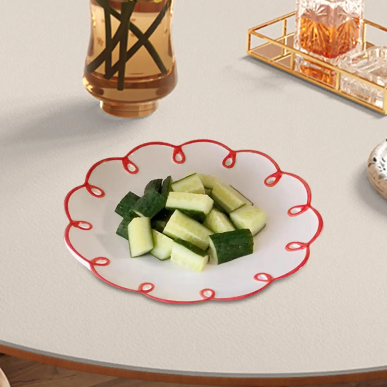 Ceramic Dessert Plate Table Centerpiece Multipurpose INS Serving Plate for Crackers Pie Appetizer Breakfast Afternoon Tea
