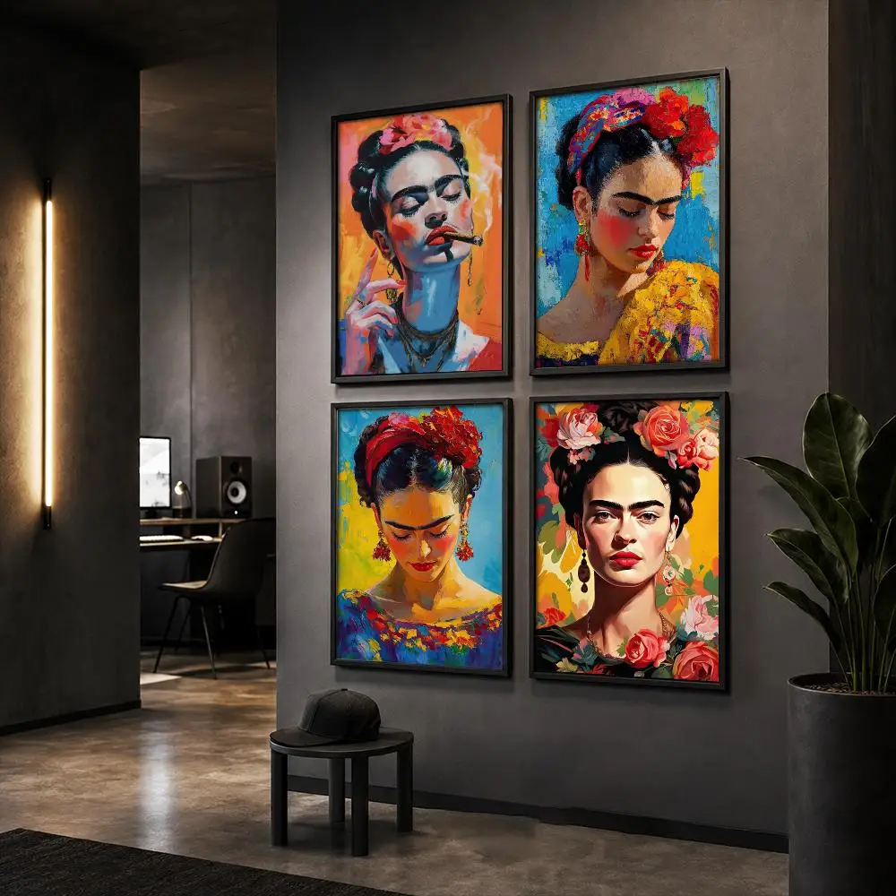 Mexican Artist F-Frida Kahlo Poster Wall Art Print Sticker for Bedroom Living Room Dorm Office Modern Home Decor