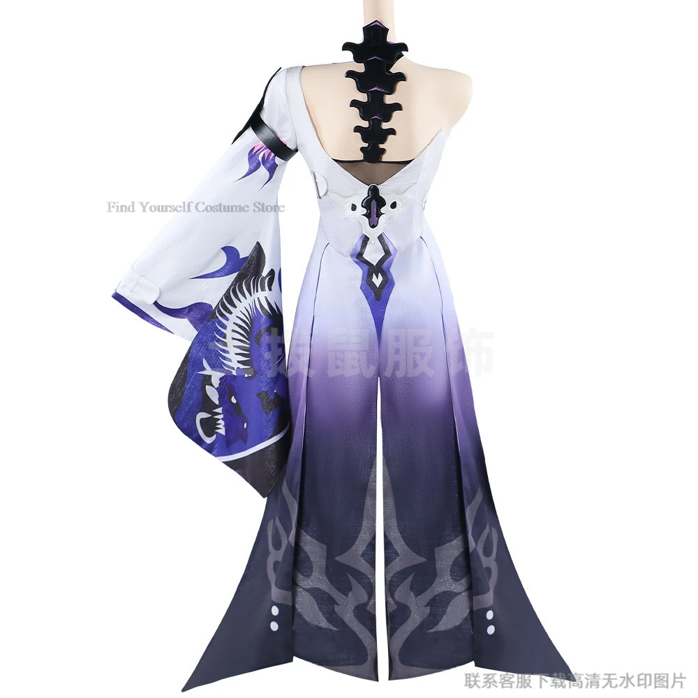 Acheron Cosplay Game Honkai Star Rail  Costume Dress Wig Full Set Women Role Play Carnival Party Clothes Huangquan Cosplay Prop