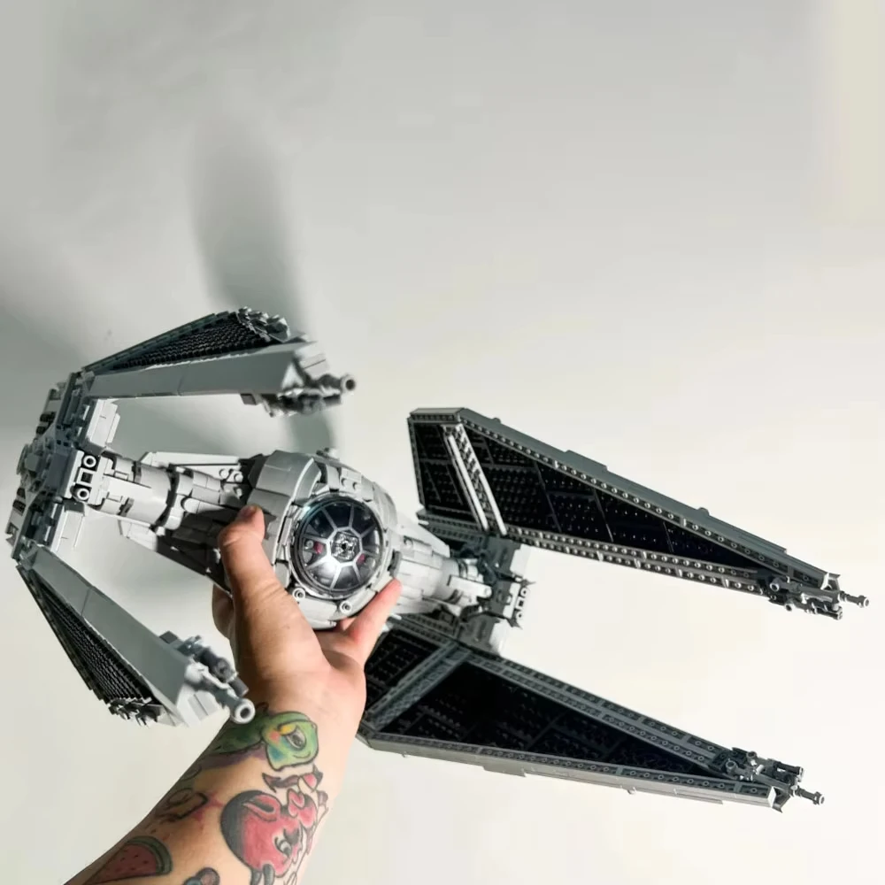 

Spaceship MOC TIE Interceptors Building Blocks Modified from Imperial Fighters Model DIY Assembly Bricks Toys Gift