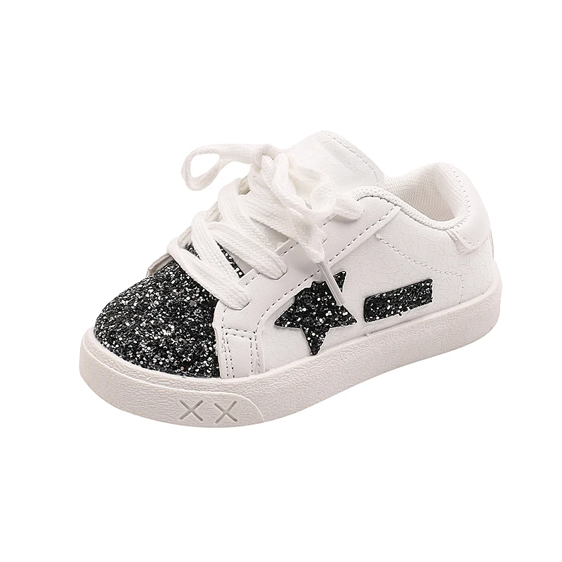 Zapatos para niñas, zapatillas deportivas informales y versátiles con estrellas para niñas pequeñas, primavera y otoño, 2024