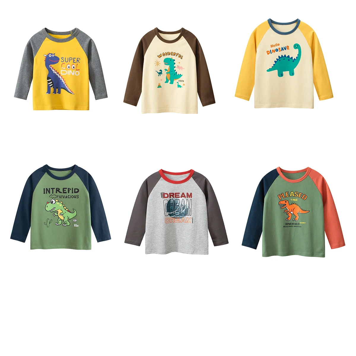 

Boys Long Sleeved Shirt Funny T-shirt Spring Autumn Cotton Clothes Kid Cartoon Fashion Tops4-8Y