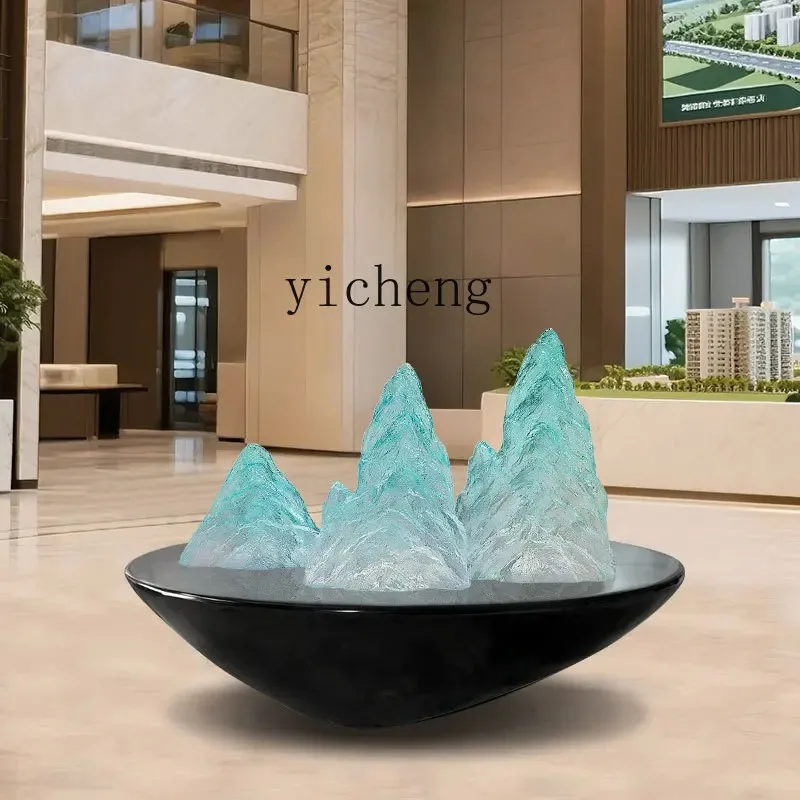 BJ-25 hotel lobby rockery sculpture transparent resin floor ornament courtyard front desk decoration handicrafts