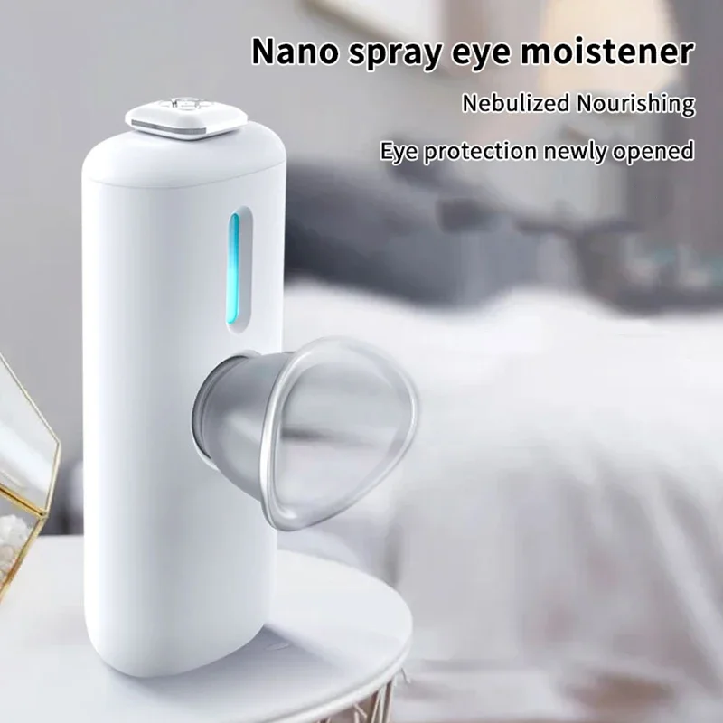 Nano-Augennebelsprüher, elektrischer Augendampfer mit Kompresse, feuchte Linderung, trockene Augen, tragbares Augennistertropfen-Werkzeug