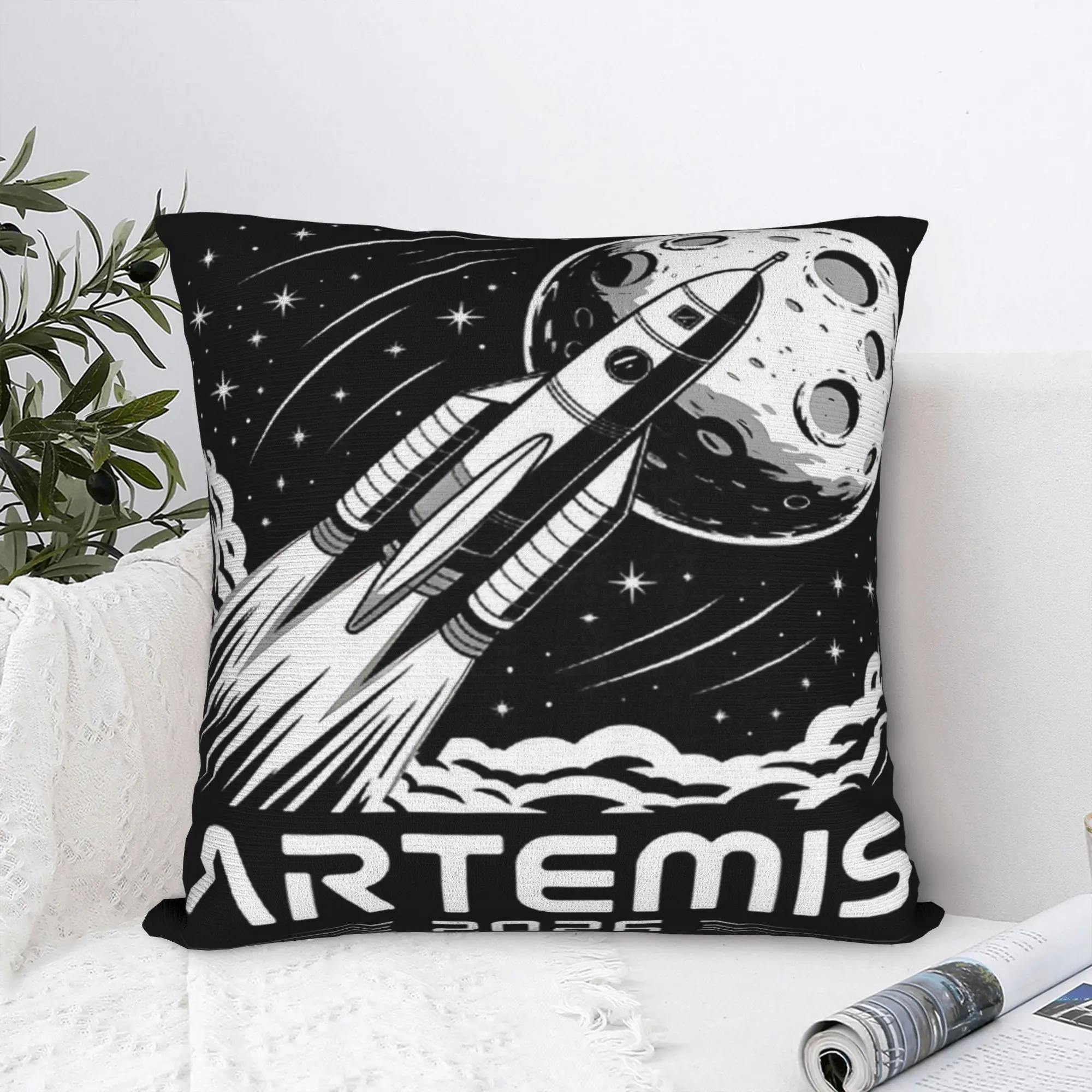 Artemis Launch to The Moon Pillowcases  Cute Funny Pillow Case For Sofa Bedroom Home Decor Comfy Pillow Cover