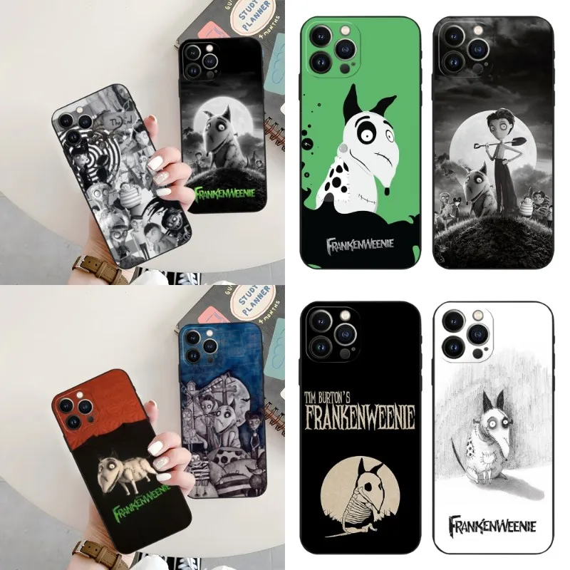 Frankenweenie Phone Case For Iphone 15 14 13 12 11 Pro Max Xr X Xs Mini 6 6s 7 8 Plus SE 2022 Black Soft Silicone Cover