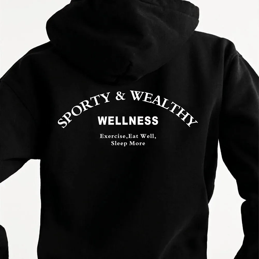 Sport Make You Health Letters Printing Women Vintage Style felpe nere autunno inverno felpe spesse in pile caldo Casual anni '90