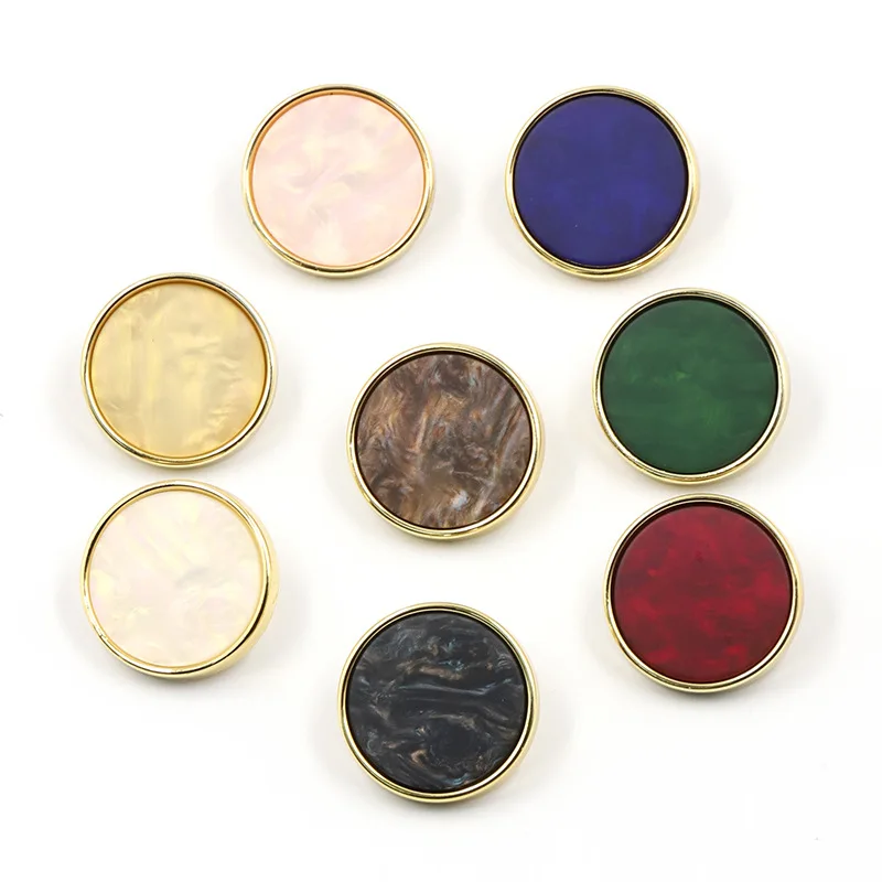 10PCS Round Retro Resin Buttons Women Clothes Large Buttons High-grade Colourful Buttons Plastic Decorative Buttons Accessories