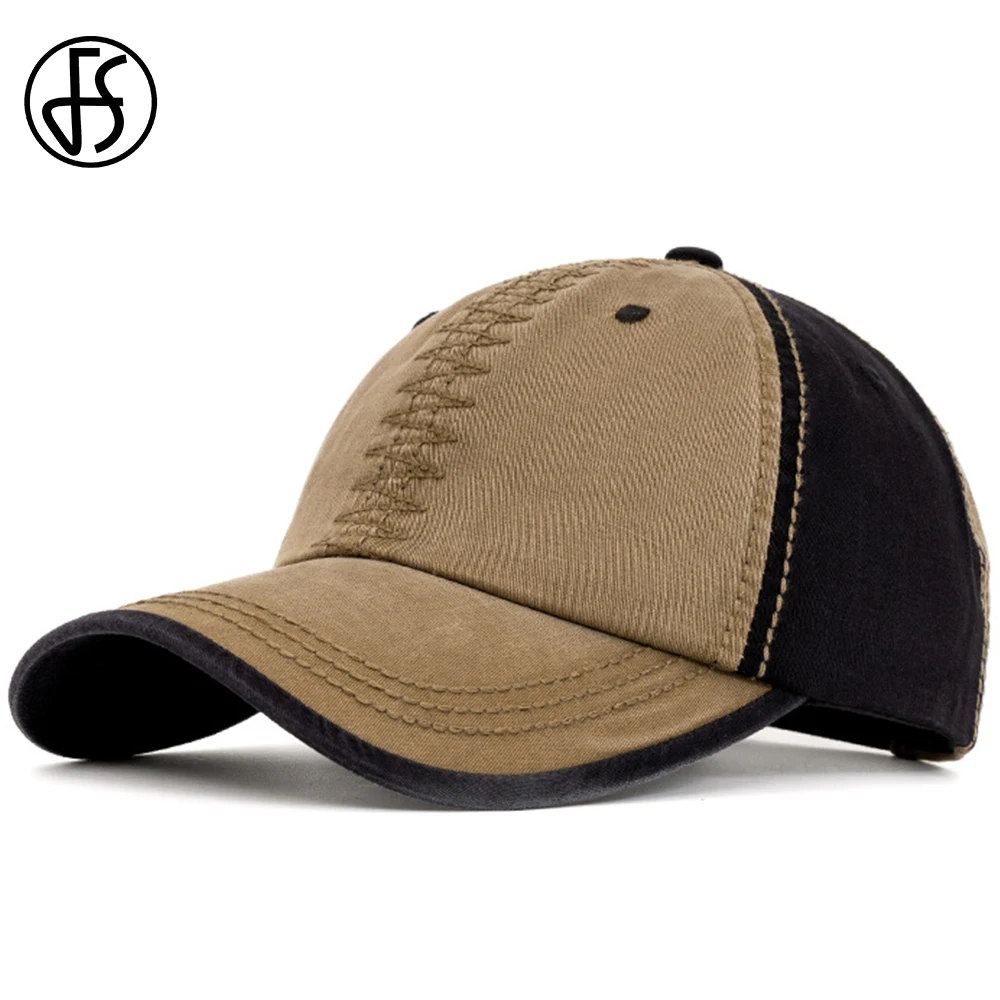 

FS винтажная бейсболка из стираного хлопка, модная, хаки, коричневая, для взрослых, мужские шапки для папы, осенняя уличная солнцезащитная кепка, женская шляпа Casquette 2025