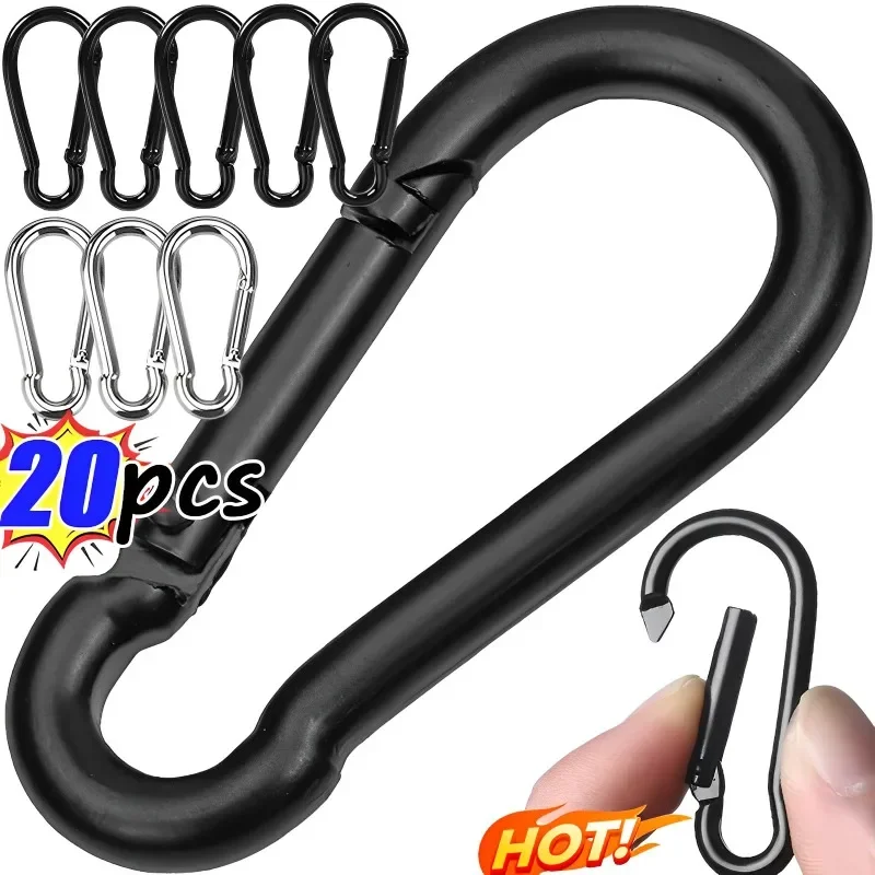 Mini Carabiner Keychain Alluminum Alloy D Type Buckle Spring Carabiner Snap Hook Clip Keychains Outdoor Camping Daily Use Tools