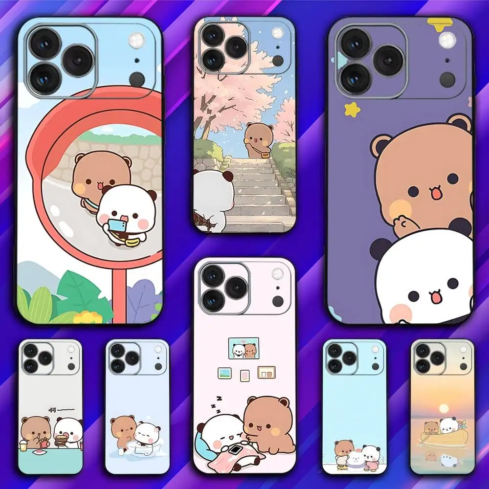 

Cartoon B-BUBU Cute D-DUDU Phone Case For iPhone 17,16,15,14,13,12,11,Pro,Max,Plus,X,XS,SE4,E,Mini,Soft Black Case