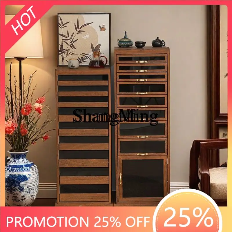 

SM wood tea cabinet office tea set dental drawer type storage traditional Chinese medicine small household storage cabinet