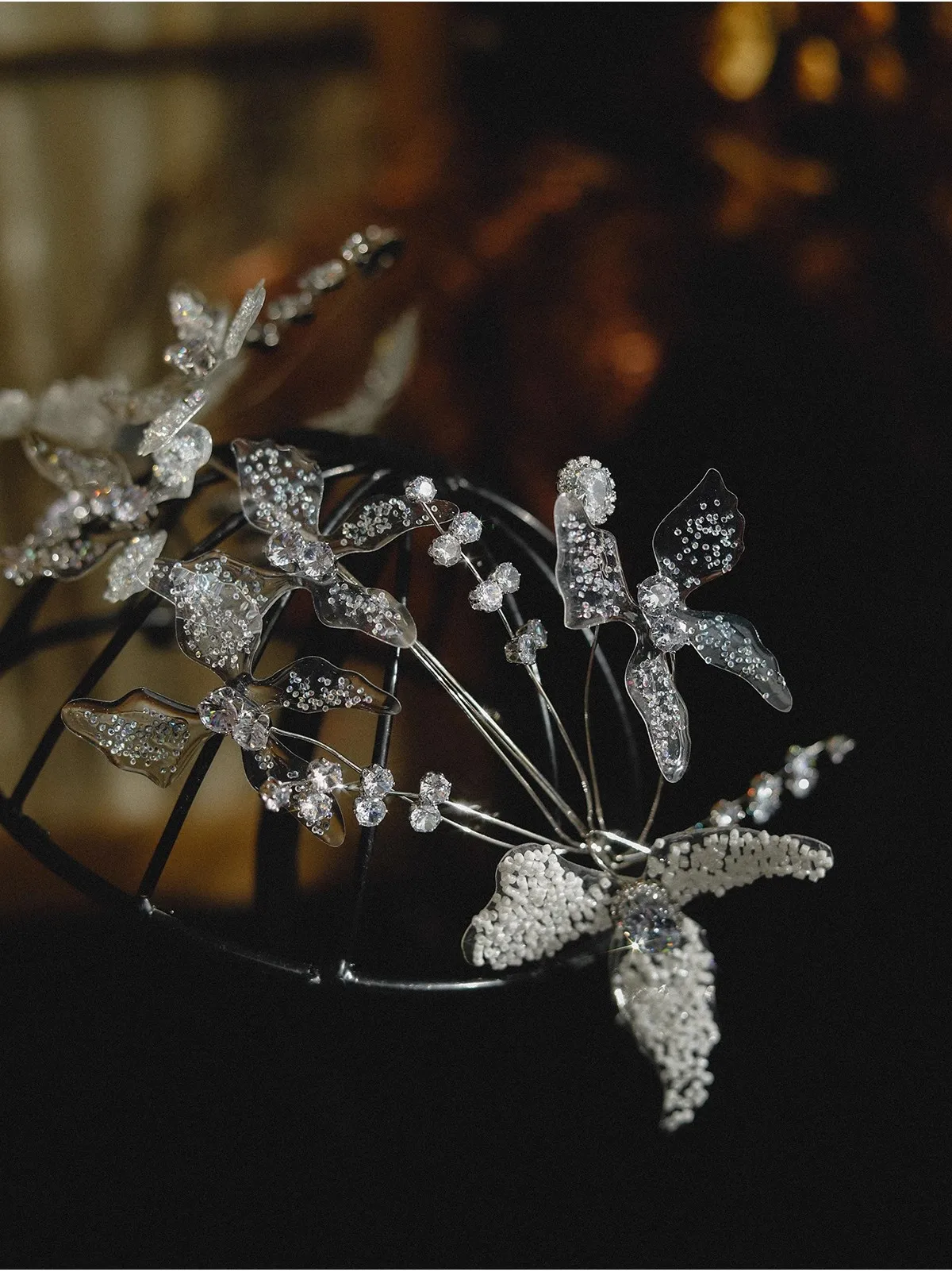 CC Fasce per capelli per donna Accessori da sposa Copricapo da sposa Fidanzamento Hairwear Forma di farfalla Diademi Gioielli brillanti AN516