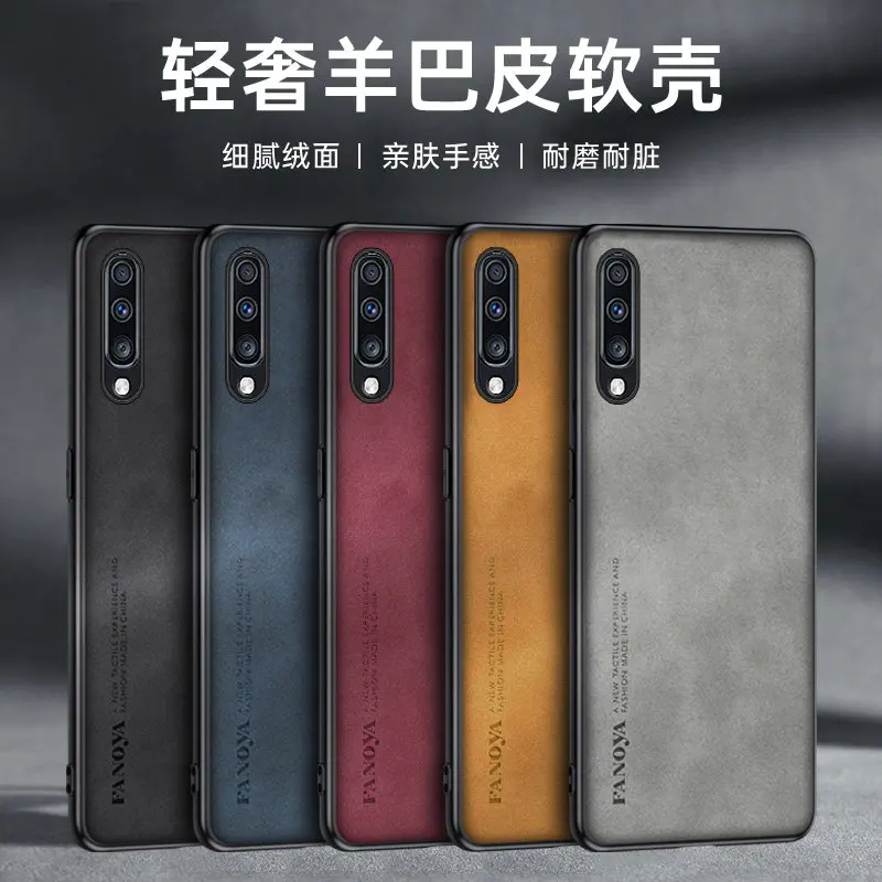 For Samsung Galaxy A70 A705F Case Shockproof PU Leather Skin Hard Back Cover Matte Case Silicone Bumper for Samsung A70 A705FN