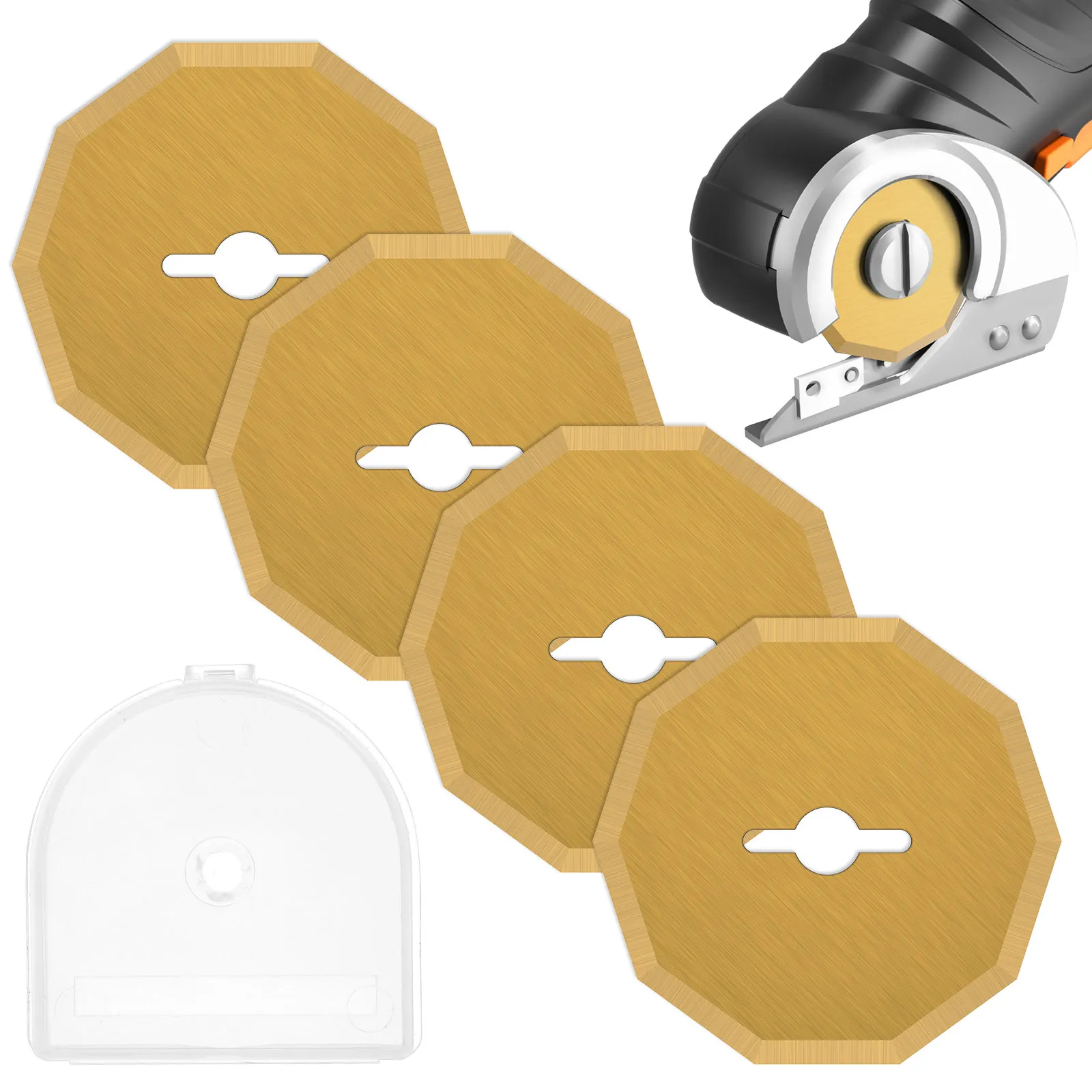 

4PCS Titanium Coated Replacement Rotary Blades Cordless Electric Scissors Cutter Blade For RC2600K RC2601 RC2602 WX080L