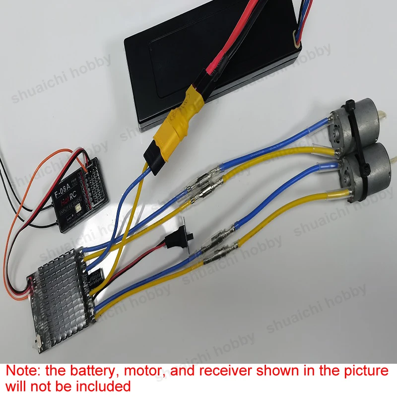 1 szt. 30A dwukanałowy dwukierunkowy szczotkowany silnik ESC 2-4S elektroniczna kontrola prędkości dla zdalnie sterowanego czołgu gąsienicowego