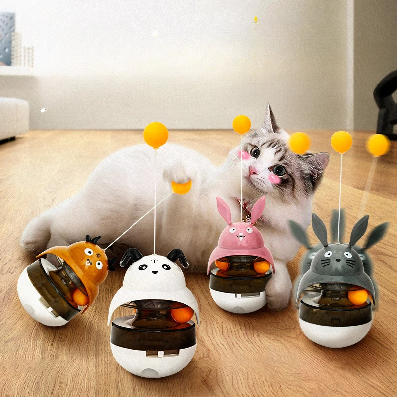 Cat Toy Cat Teaser Self-Hi Relieving Stuffy Artifact Food Dropping Ball Pet Cat Tumbler Turntable