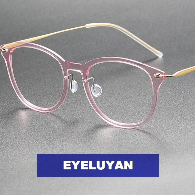 

EYELUYAN Denmark Screwless Glasses Frames Men Women Vintage Titanium Eyeglasses Light Weight Eyewear Spectacles Colorful 6506