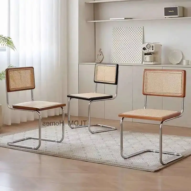 Cadeiras de Rattan com Design Moderno, Cadeiras de Metal para Sala de Estar, Cadeiras Gamer, Cadeiras de Jantar, Poltronas Modernas de Madeira, Cadeira para Restaurante, Móveis