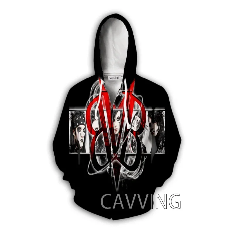 New Fashion 3D Print Black Veil Brides Band Zipper Hoodies Zip Up Hooded Sweatshirts Harajuku Hoodie Hip Hop Sweatshirts