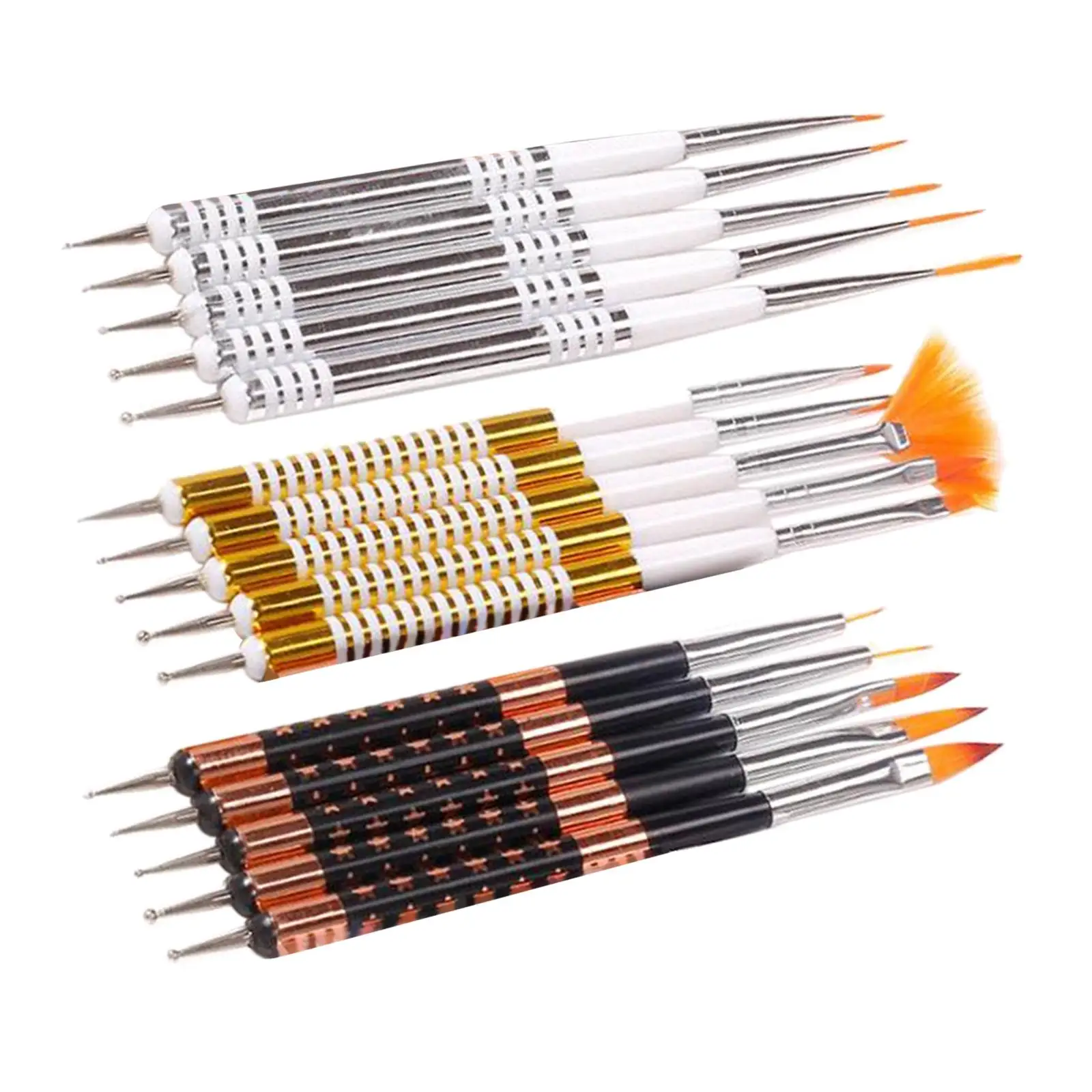 5x Double Ended Nail Art Brushes Nail Art Designs Nail Accessories Manicure Nail Art Pen