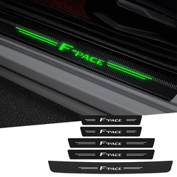 Car Interior for Jaguar F-Pace Logo Luminous Door Threshold Strip Sticker Film Auto Rear Trunk Sill Anti Kick Decals Accessories