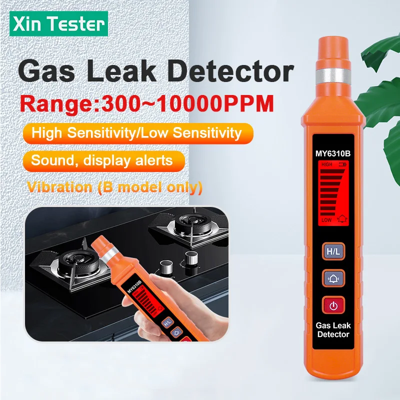 

Xin Tester Portable Combustible Gas Detector 300-10000PPM Methane Gas Leak Tester MY6310A/MY6310B