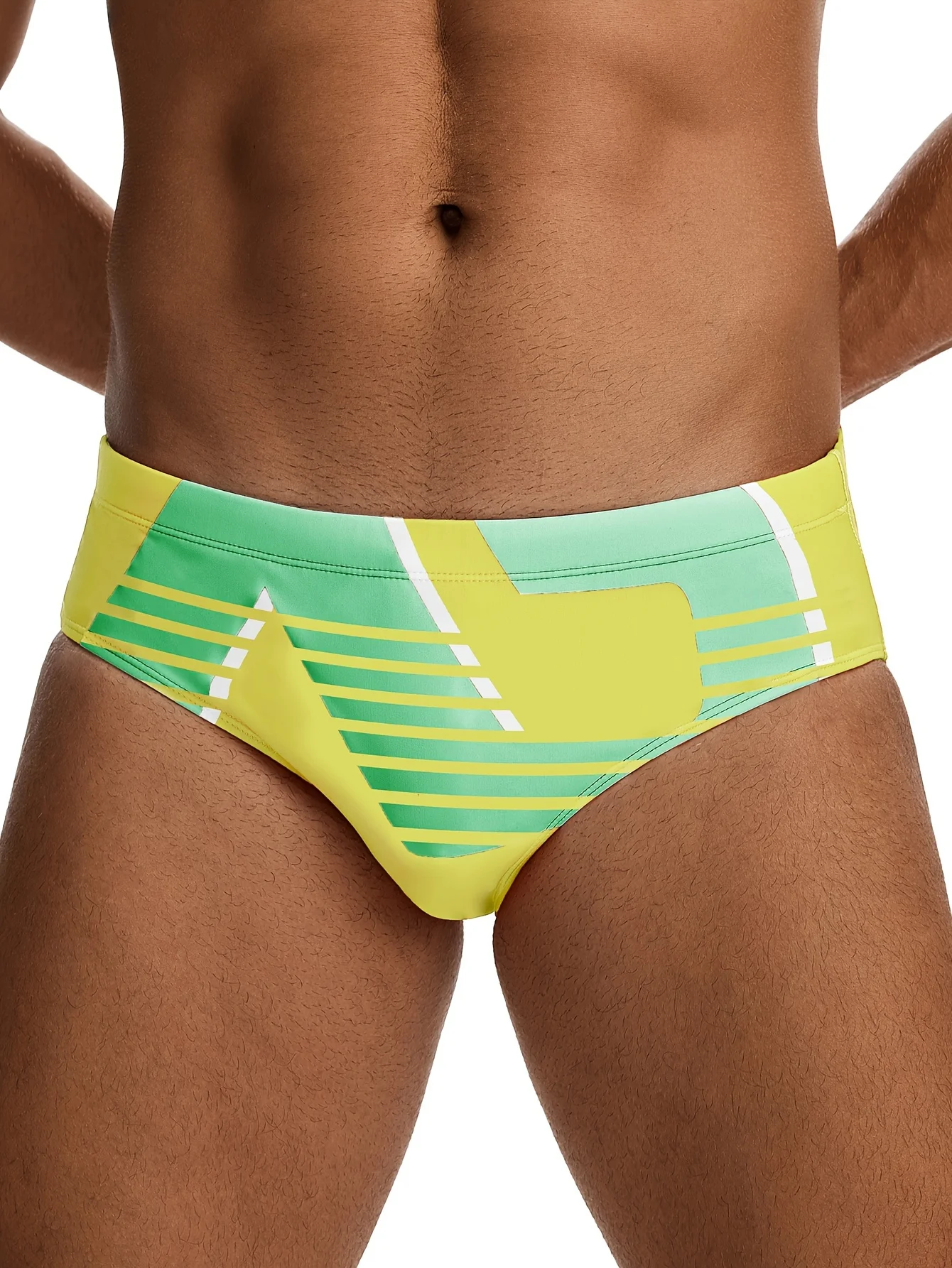 Men\'s pattern graphic triangle underwear, men\'s swimsuit, summer beach swimming shorts