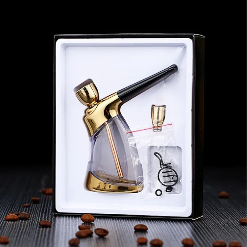 High Quality Business Portable Water Smoking pipe with Bent Type Handmade Smoking Accessories Glass Hookah Cigarette Filter