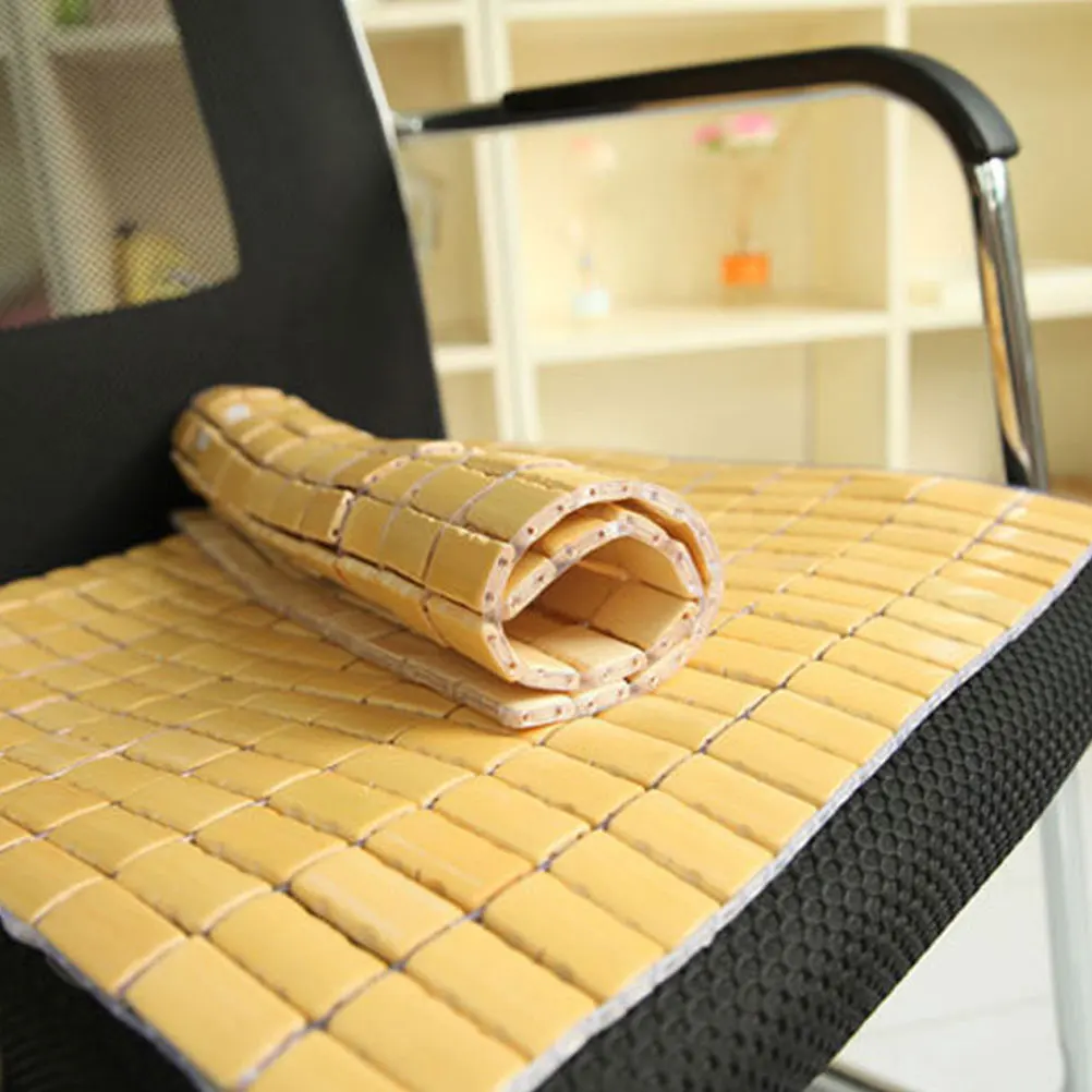 1pc Bamboo Seat Cushions Summer Cooling Chair Cushion Office Car Seat Pad Breathable Bamboo Seat Mats Square Chair Cushion