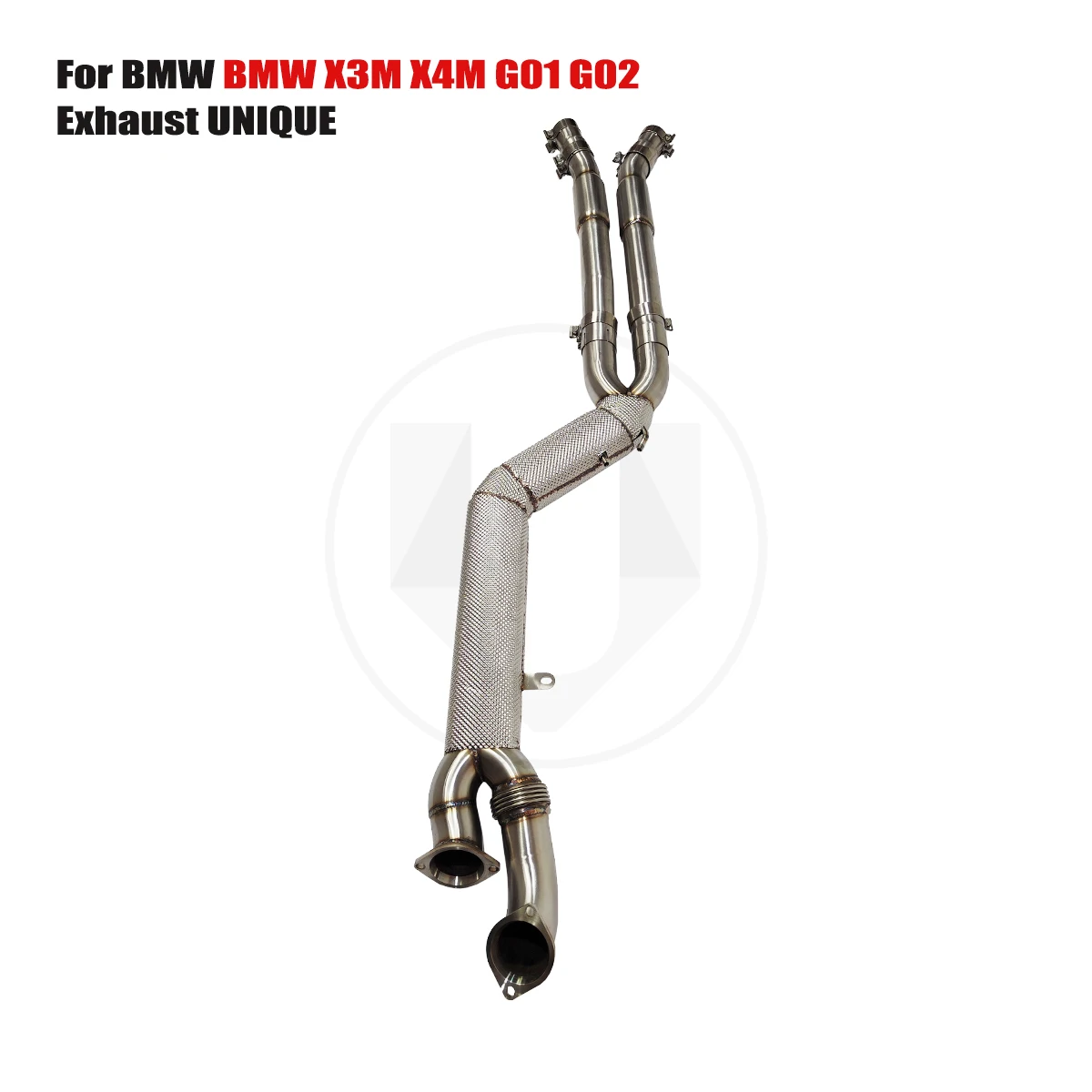 UNIQUE Single Mid Pipe with Resonator 101mm/4inches Special Design for BMW G01 G02 X3M X4M S58 Middle Pipe SS304 Exhaust Systems