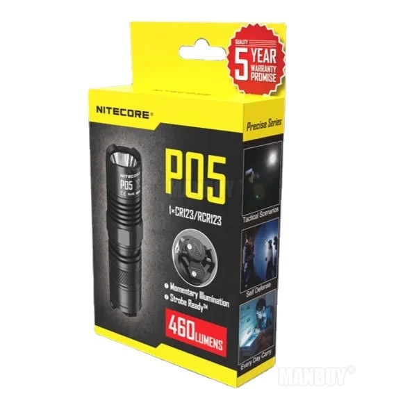 

Новый светодиодный фонарик NITECORE P05 18350 CR123 CREE XML2 U2, военный фонарь для самообороны, розовый, черный