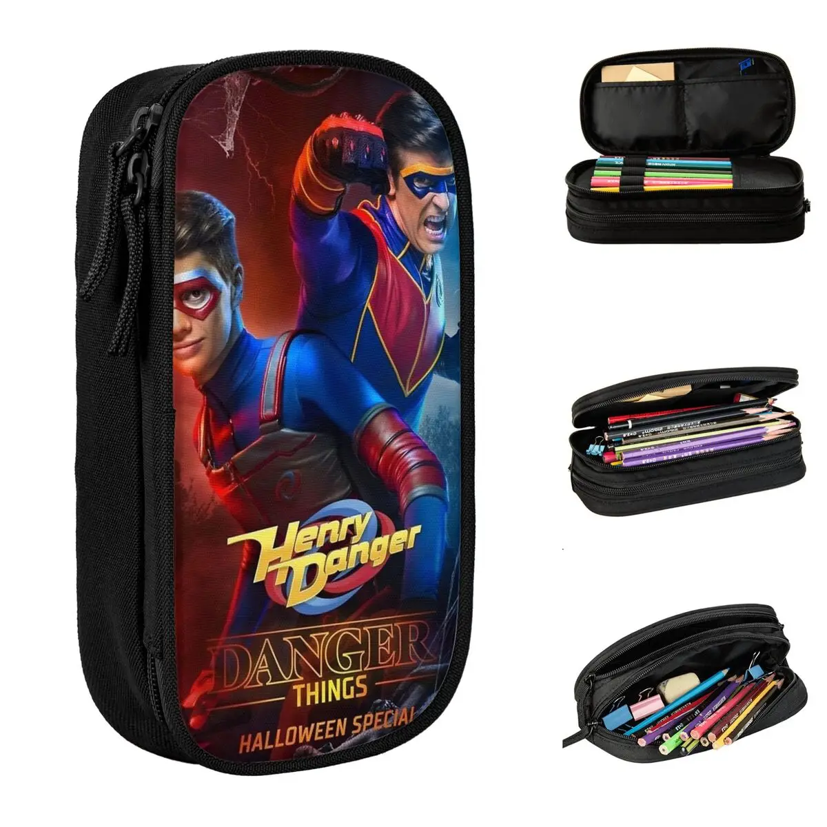 

Cute Danger Things Henry Danger Pencil Cases Pencilcases Pen Box for Student Large Storage Bag Students School Zipper Stationery