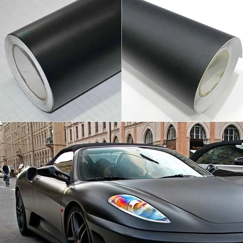 Matte Black Vinyl Film Wrap Car DIY Sticker Vehicle Decal 3D Bubble Free