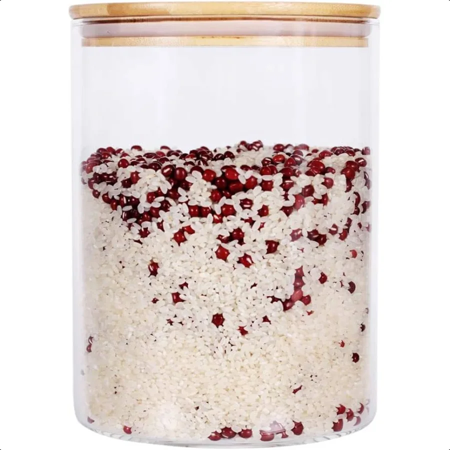 

Большой стеклянный контейнер для хранения продуктов питания 100 FL OZ 3000 мл Стеклянная канистра для еды с герметичными бамбуковыми крышками для вашей кладовой без BPA Cerea