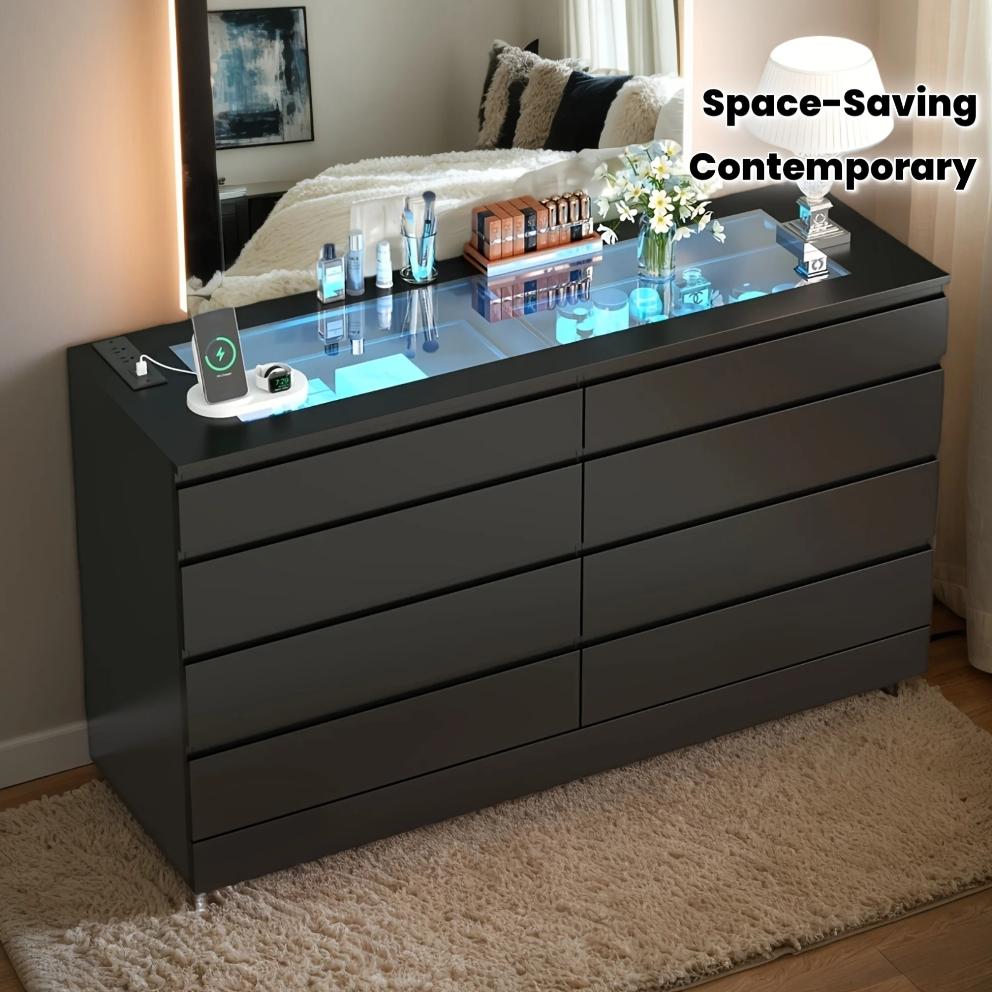 8 Drawer White Dres…