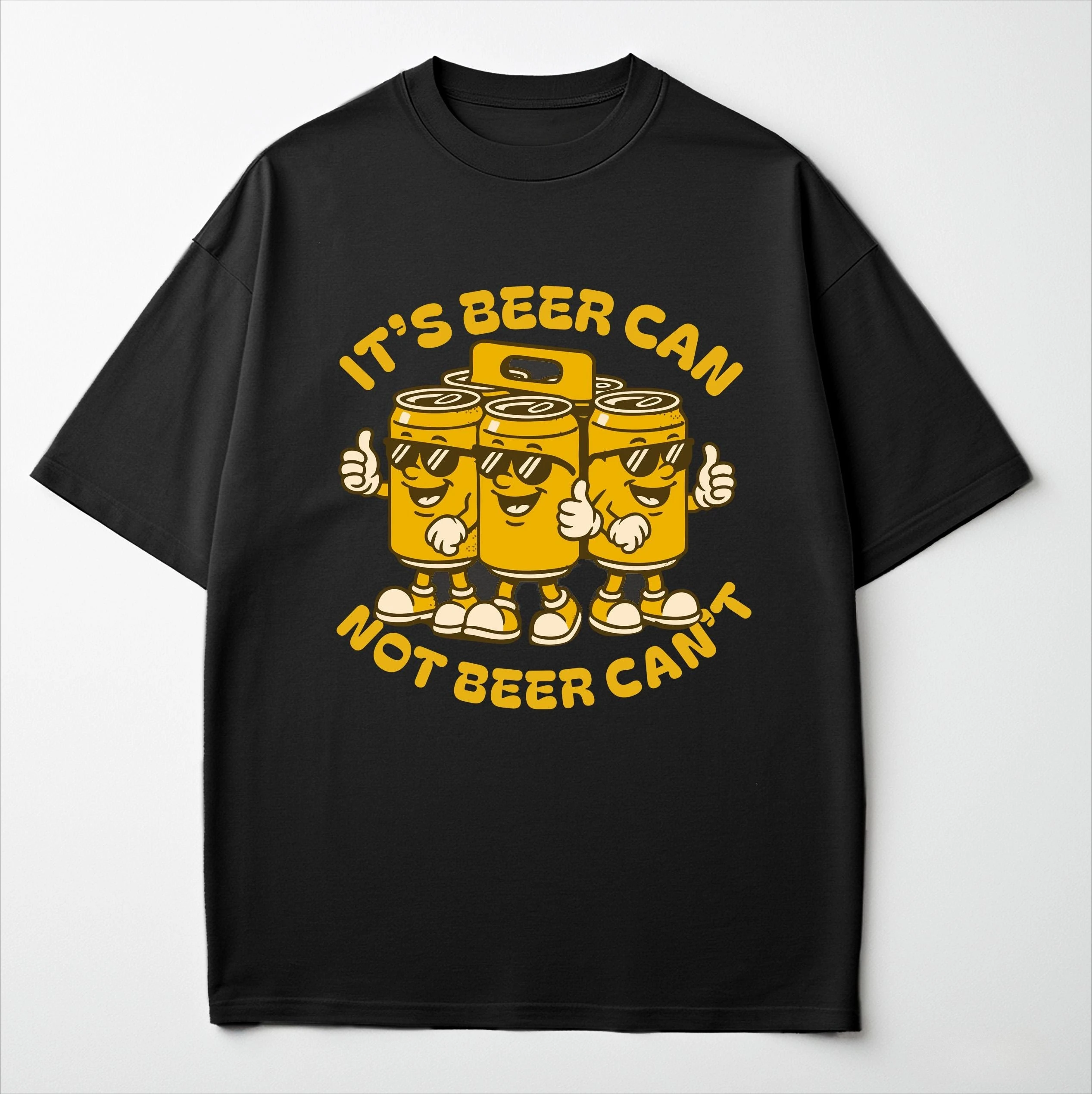 

Beer Can Graphic Printing Summer Luxury Brand Pure Cotton Men's and Women's T-shirt Short Sleeve Street Fashion Trend Clothing