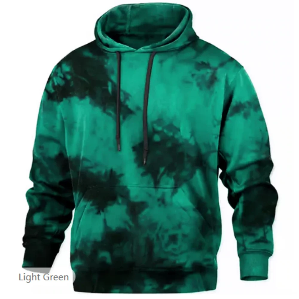 Men's Pullover Hoodie Sweatshirt Black Yellow Red Blue Purple Hooded Tie Dye Graphic Prints Print Daily Sports 3D Print Streetwe