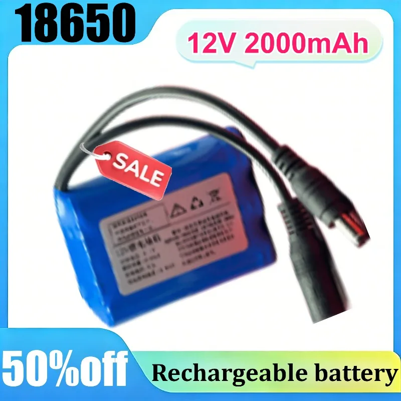

12V 2000mAh/2600mAh/3300mAh 3S 18650 Lithium Battery Pack for LED Lights, Outdoor Security Monitoring & Energy Storage