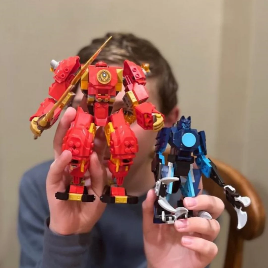 322 Piezas Kai Elemental Fire Mech 71808, Bloques de Construcción, Modelo de la Película Disney Ninja, Regalos de Navidad y Cumpleaños para la Familia, Decoración