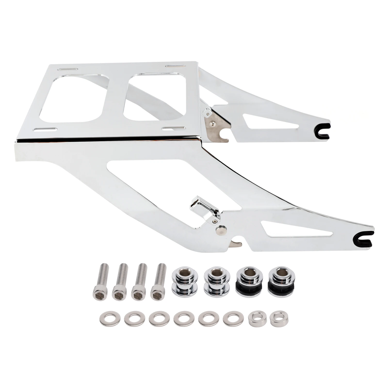Topteng Chrome Two Up Luggage Trunk Mount Rack For Softail Low Rider / Sport Glide 2018 2019 2020 2021 2022 2023 2024 2025