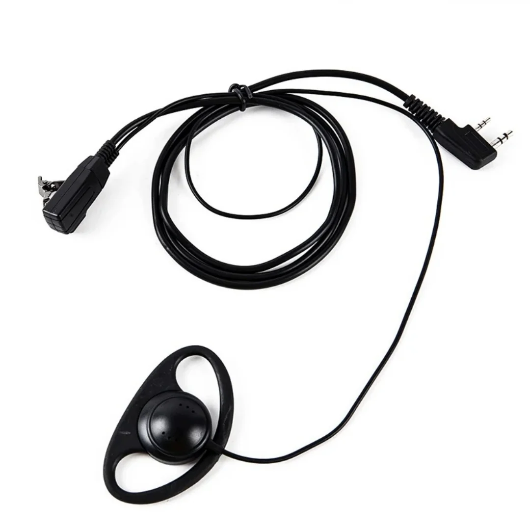 

Baofeng D Shape Soft Ear Hook Earpiece 2 Pin PTT With Mic Headset For UV-5R 888S 777S 666S BF Walkie Talkie Headset BaoFeng