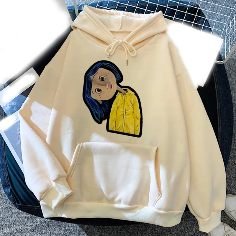 Cartoon Coraline Printed Hoodies Men Woman Streetwear Hoodie Hooded Sweatshirts Pullovers Harajuku Unisex Tracksuits Clothing