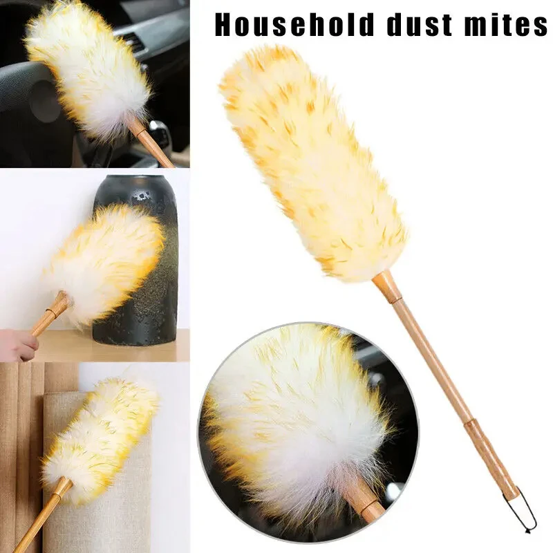 Household Wool Lambswool Feather Brush Duster Dust Cleaning Sofa Car Dust Floor Gap Bendable Brush Home Household Tools